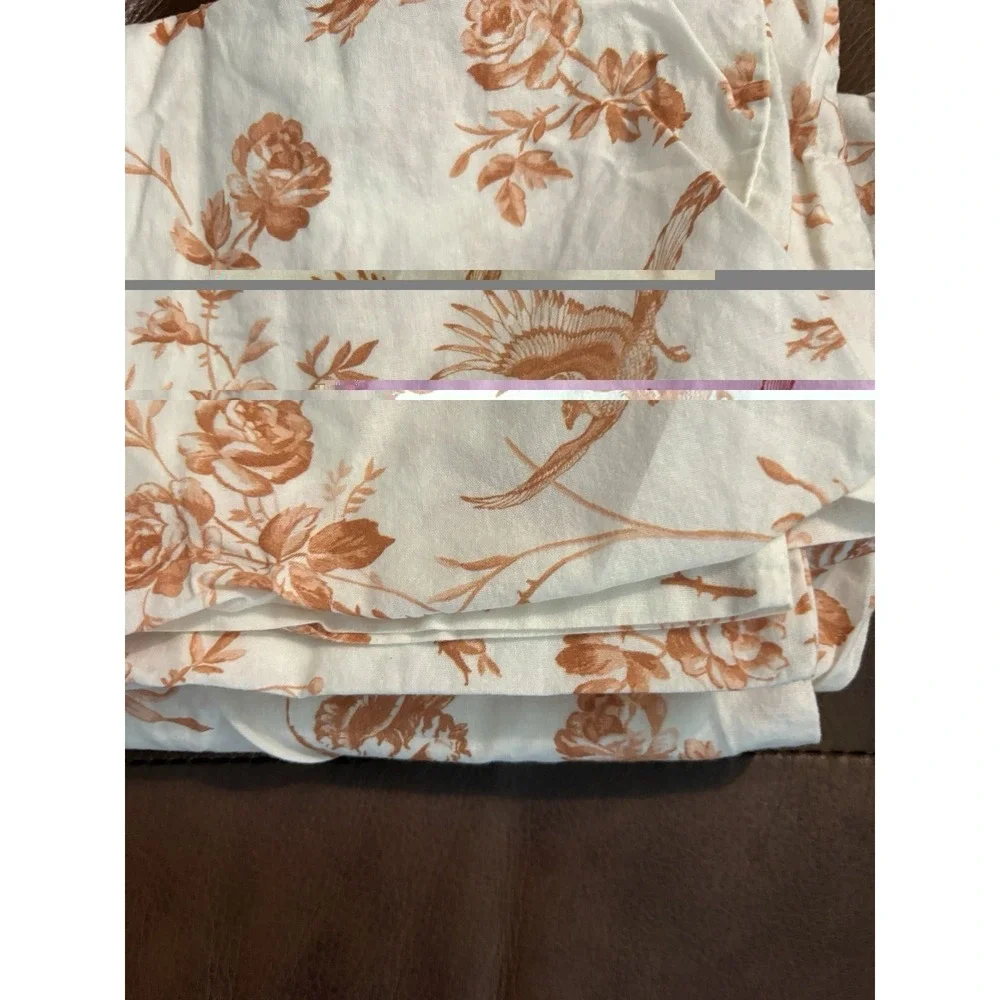 Urban Outfitters deep orange cream color Pillowcase Set  Standard Size Birds